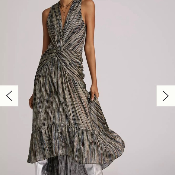 Anthropologie Misa Los Angeles metallic high low dress - Picture 3 of 9